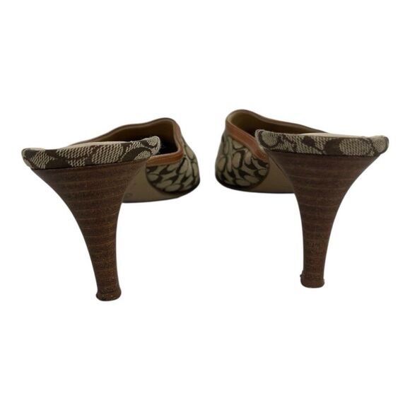 Coach Womens Size 8 Signature Logo Pointed Toe Slip On Mule Heels Y2K - Picture 6 of 8